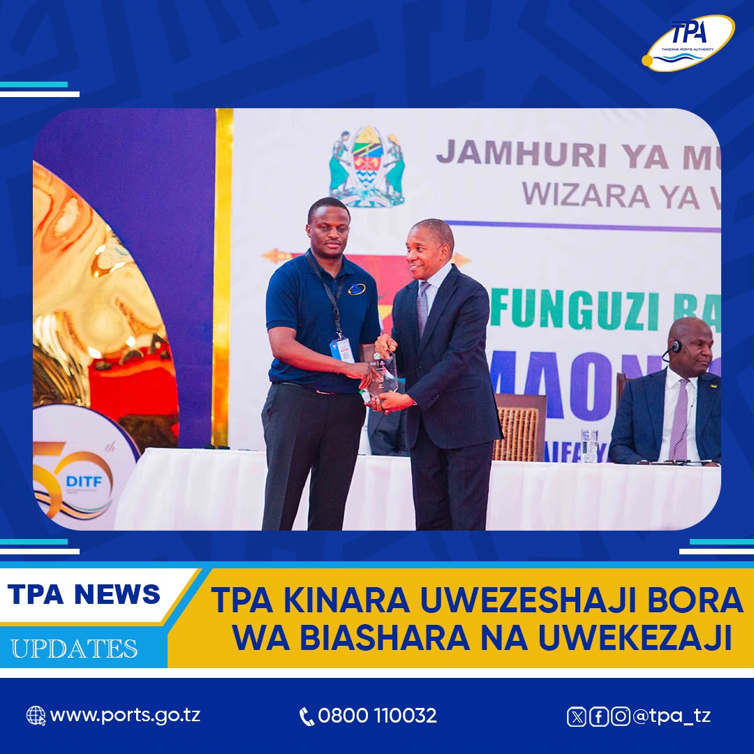 MAMLAKA YA USIMAMIZI WA BANDARI TANZANIA (TPA) YATWAA TUZO  UWEZESHAJI BORA